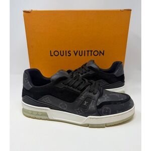 Louis Vuitton Trainer Sneaker Black Monogram Size 9 US 8 LV